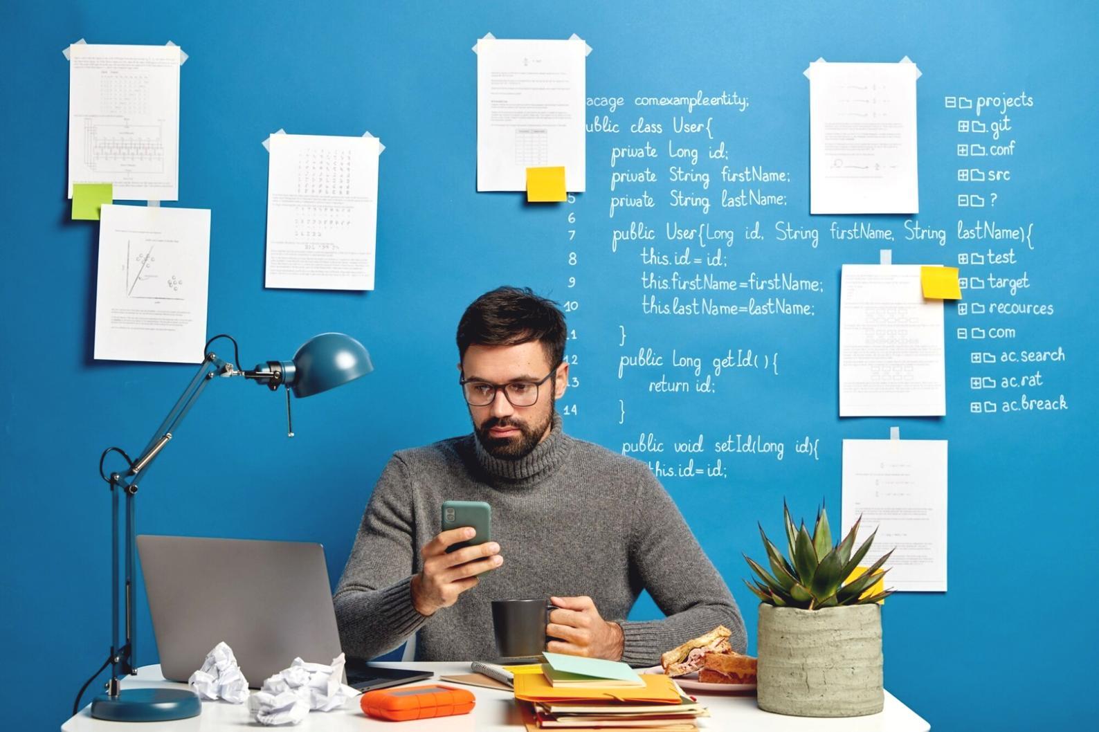 Arbeitsplatz eines Game Developers